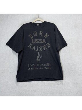 Born X Raised Shirt Mens Large Black Born USSA Raised Graphic Tee Cotton